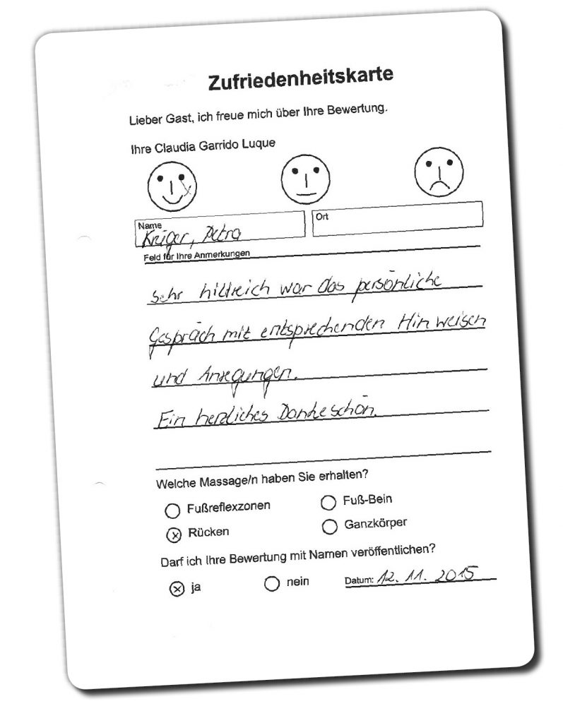 Feedback Massage Claudia Garrido Luque