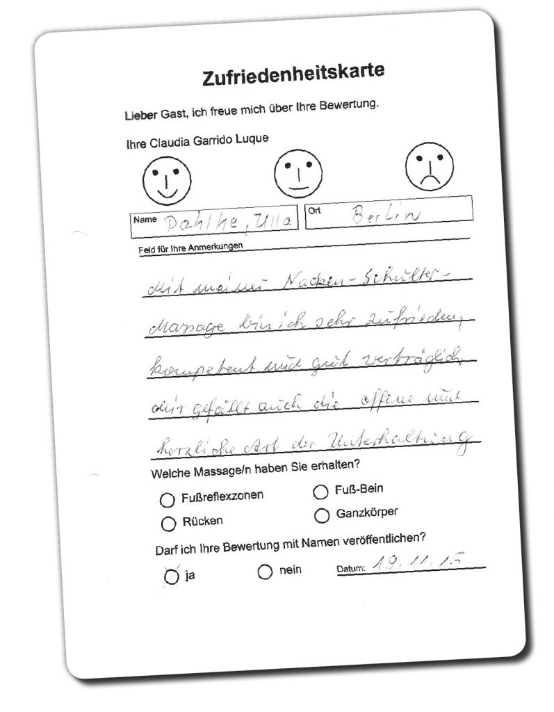 Feedback Massage Claudia Garrido Luque